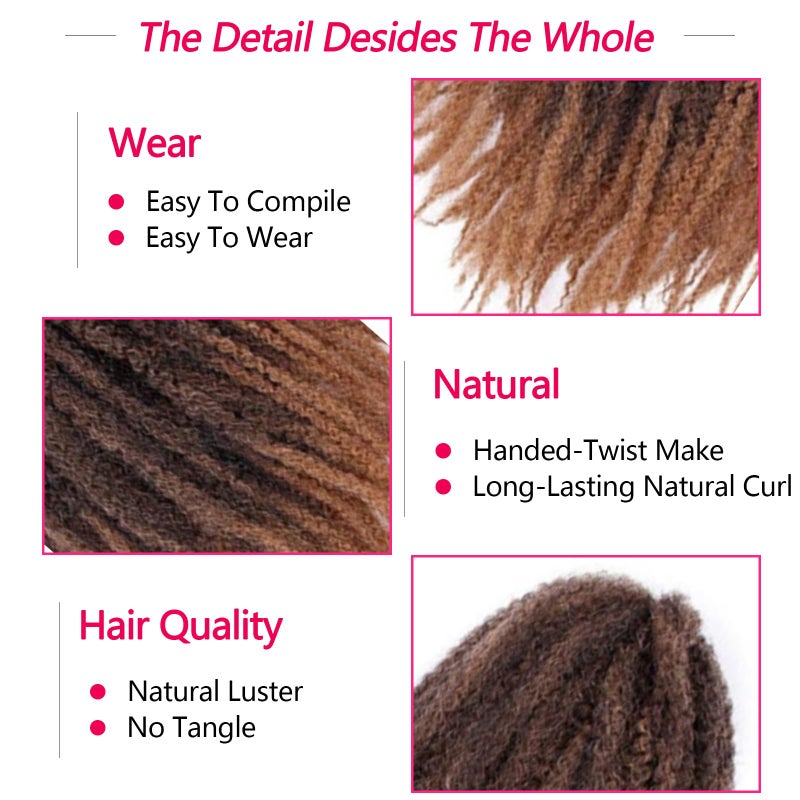 ROKTRESS Marley Twist Braiding Hair â€“ Cuban Twist Hair Extensions, Soft & Natural Marley Hair for Marley Twist StylesFor Faux Locs, Spring Twist Hair, Butterfly Locs(18"6pcs, T30#) - Image 5